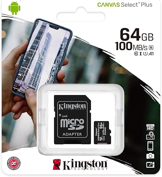 Kingston 64GB Canvas Select Plus Micro SD Card gamingstore Kingston 64GB Canvas Select Plus Micro SD Card gamingstore